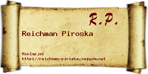 Reichman Piroska névjegykártya
